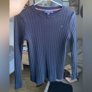 Tommy Hilfiger Women's Dark Blue Cable Knit Sweater